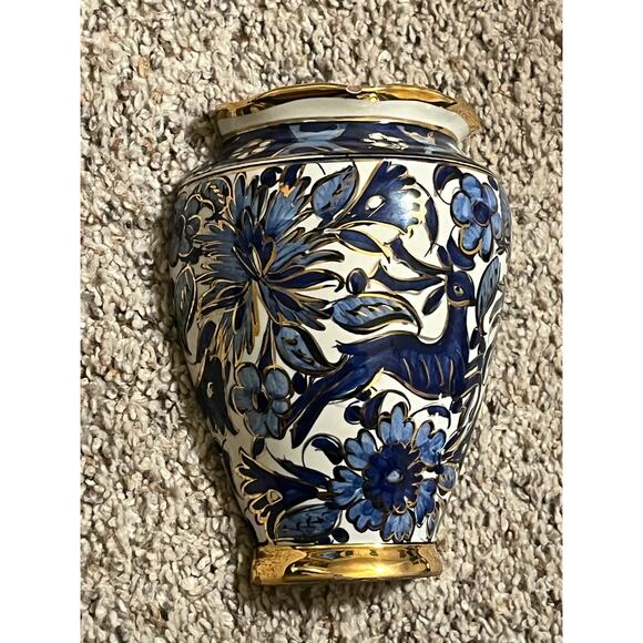 IKAROS RHODES Greek  Wall Pocket Deer Cobalt Blue & Gold Trim - Picture 7 of 11